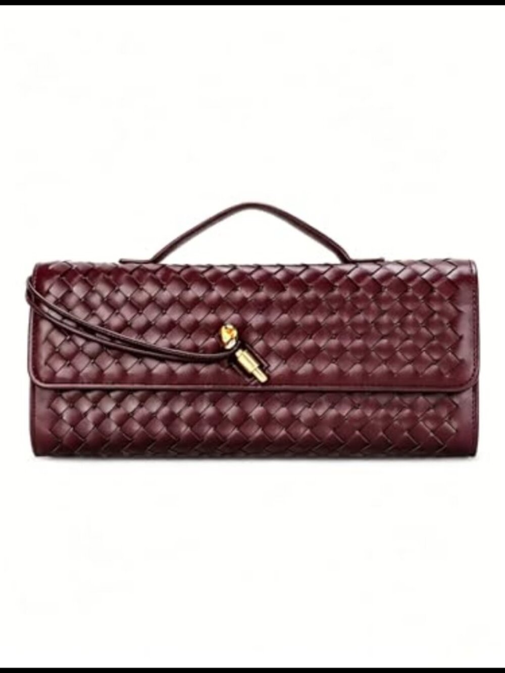 Woven PU Leather Evening Clutch Underarm Shoulder Bag Crossbody Purse Wallet